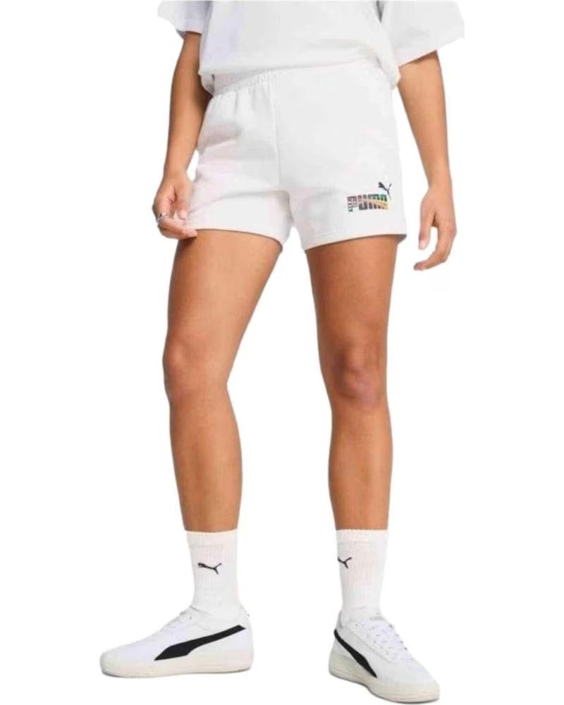 PUMA PANTALÓN CORTO PUMA CLASSICS LOGO MUJER BLANCO BLANCO