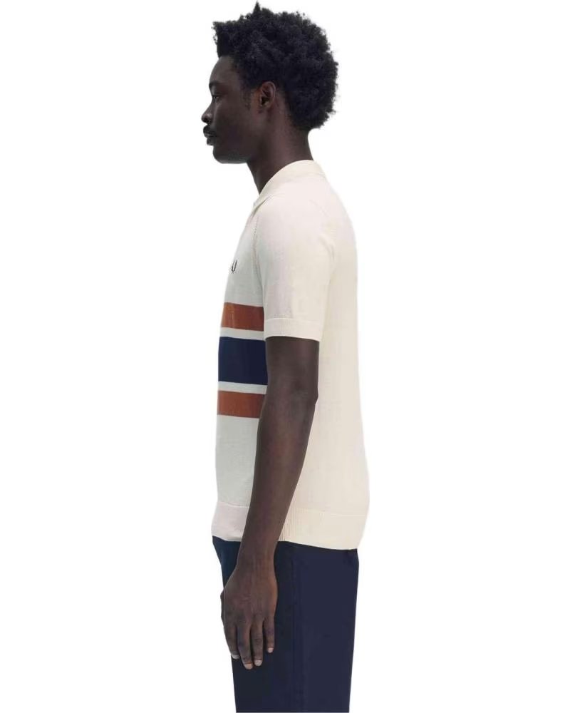 FRED PERRY POLO DE MANGA CORTA A RAYAS 865171 BEIGE