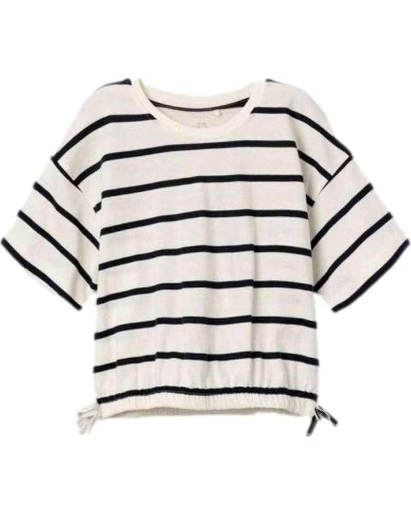 NAME IT GESTREIFTES KURZARM-T-SHIRT FÜR MÄDCHEN BLANCO