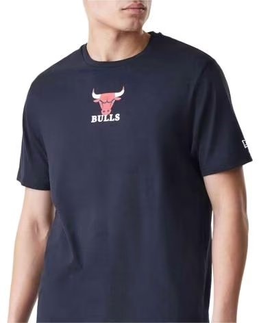 NEW ERA T-SHIRT NEW ERA NBA CHICAGO BULLS MANICA CORTA NERA UOMO NEGRO