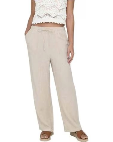 ONLY PANTALÓN LARGO BEIGE DE MUJER BEIGE