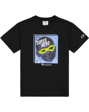 CHAMPION CAMISETA "SUPER HERO" DE MANGA CURTA CHAMPION PARA CRIANÇA NEGRO