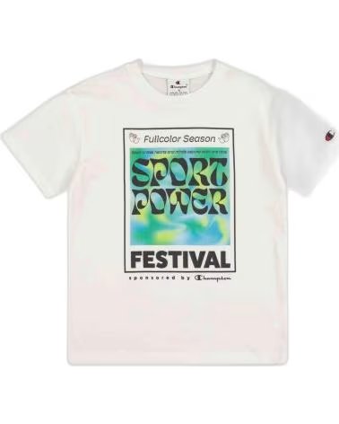 CHAMPION CHAMPION BOYS´ SHORT SLEEVE T-SHIRT WITH ´SPORT POWER FESTIVAL´ PRINT BLANCO