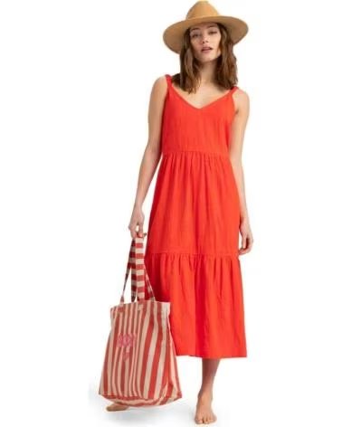 ROXY ROXY WOMEN´S ORANGE MAXI DRESS WITH SPAGHETTI STRAPS NARANJA