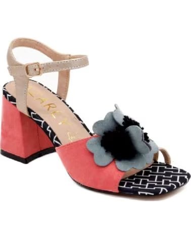 AZAREY AZAREY HEELED SANDALS WITH FLOWER DETAIL FOR WOMEN MULTICOLOR