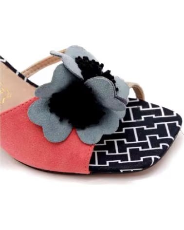 AZAREY AZAREY HEELED SANDALS WITH FLOWER DETAIL FOR WOMEN MULTICOLOR