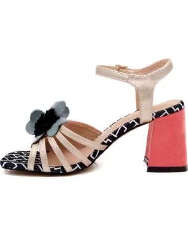 AZAREY AZAREY HEELED SANDALS WITH FLOWER DETAIL FOR WOMEN MULTICOLOR