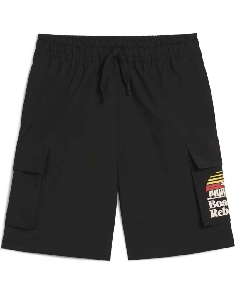 PUMA PANTALÓN CORTO PUMA PARA NIÑOS NEGRO NEGRO