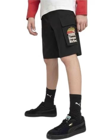 PUMA PANTALÓN CORTO PUMA PARA NIÑOS NEGRO NEGRO