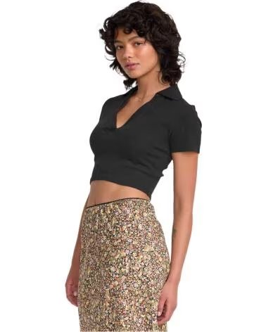 RVCA RVCA POLO MANICA CORTA DONNA NERO NEGRO