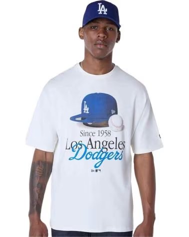 NEW ERA CAMISETA NEW ERA LOS ANGELES DODGERS MASCULINA MANGA CURTA BRANCA BLANCO