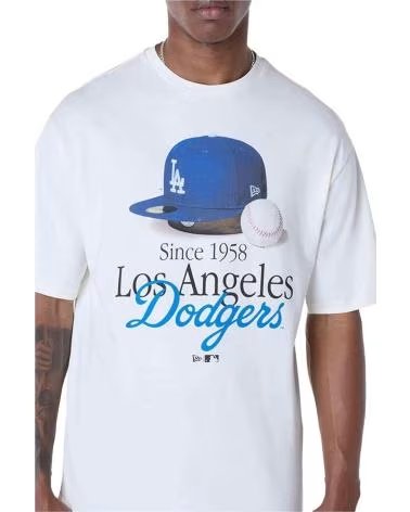 NEW ERA CAMISETA NEW ERA LOS ANGELES DODGERS MASCULINA MANGA CURTA BRANCA BLANCO