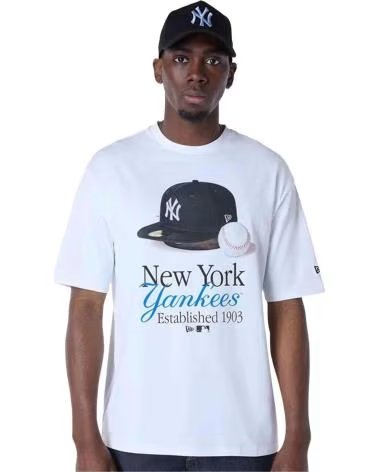 NEW ERA CAMISETA NEW ERA NEW YORK YANKEES MANGA CURTA MASCULINA BRANCA BLANCO