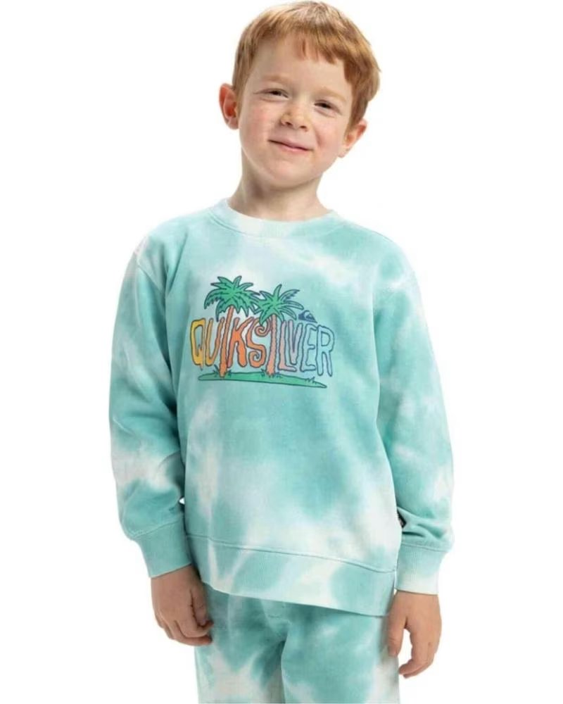 girl and boy shoes QUIKSILVER QUIKSILVER TIE DYE CREW SWEATSHIRT AZUL