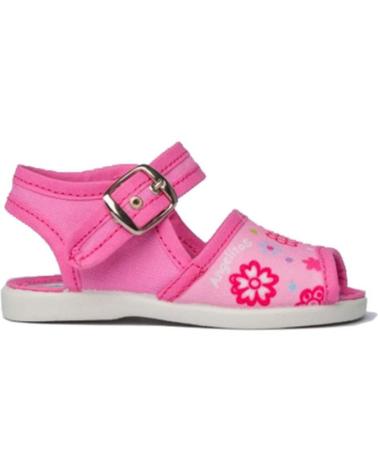Sandálias de Menina ANGELITOS SANDALIA LONA FLORES 118 FUXIA