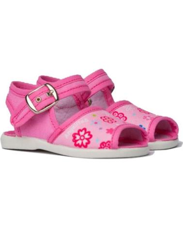 Sandales pour Fille ANGELITOS SANDALIA LONA FLORES 118 FUXIA