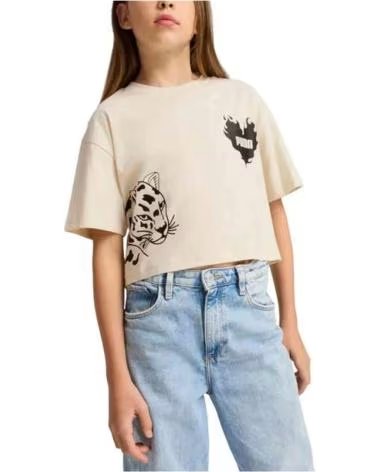 PUMA CAMISETA DE MANGA CORTA EN PARA NINAS BEIGE