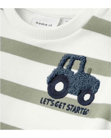 NAME IT CAMISETA DE MANGA LARGA A RAYAS CON TRACTOR PARA NIÑOS BLANCO