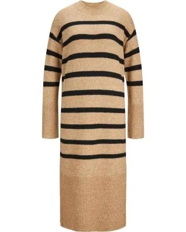 JJXX GESTREIFTES STRICKKLEID 12246514 FÜR DAMEN BEIGE BEIG