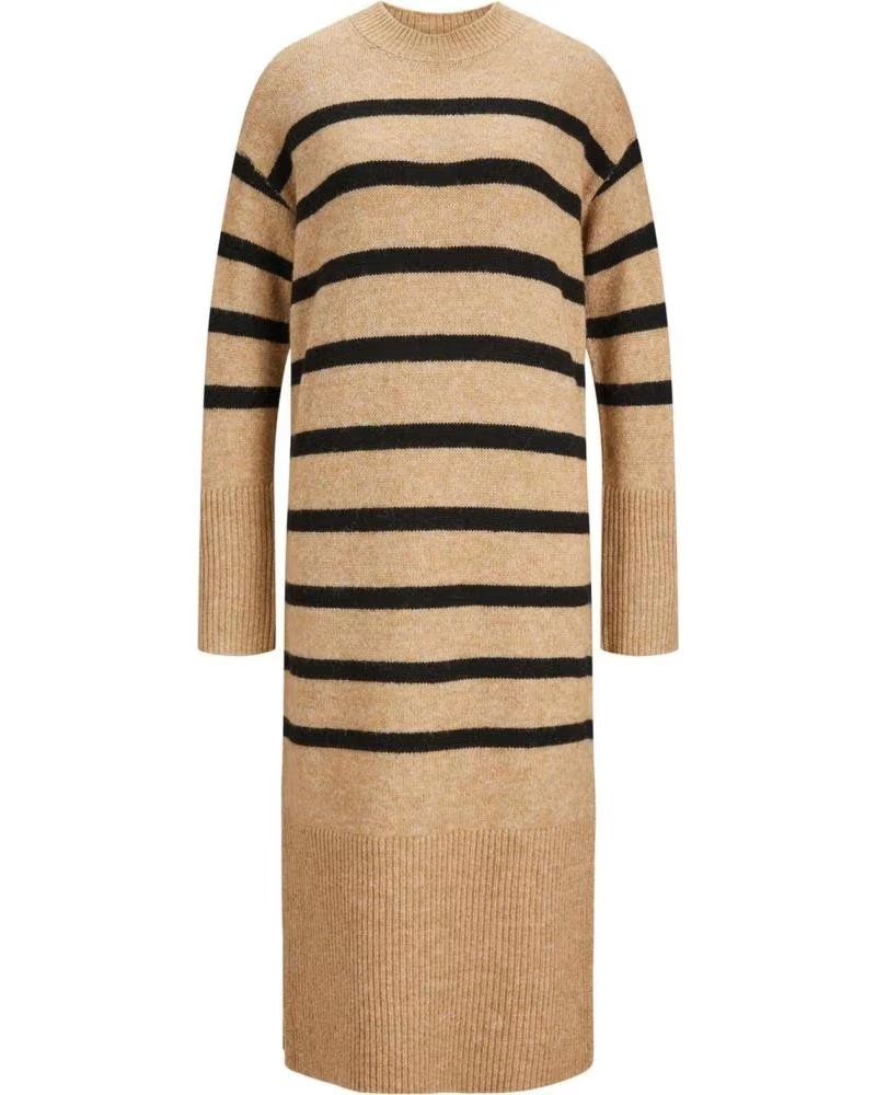 JJXX GESTREIFTES STRICKKLEID 12246514 FÜR DAMEN BEIGE BEIG