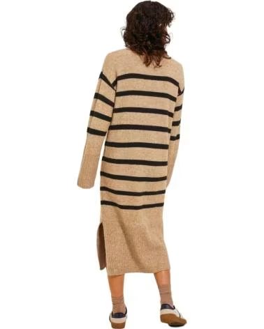 JJXX GESTREIFTES STRICKKLEID 12246514 FÜR DAMEN BEIGE BEIG