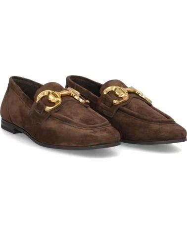 ALPE ALPE MOCASSINS EN CUIR MARRON POUR FEMME AVEC BOUCLE DORÉE ARABICA
