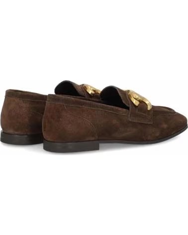 ALPE ALPE MOCASSINS EN CUIR MARRON POUR FEMME AVEC BOUCLE DORÉE ARABICA