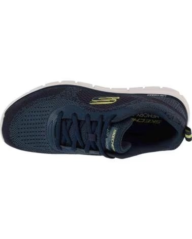 SKECHERS BASKETS SKECHERS NAVY KNIT-LIME UNISEX NAVY KNIT-LIME PU