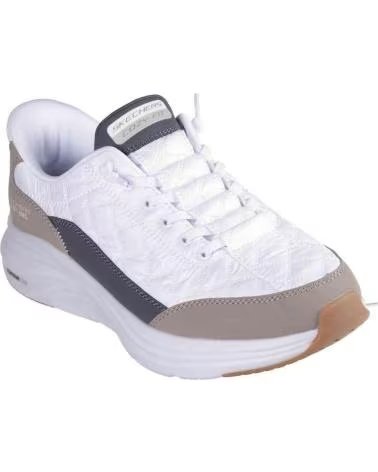 SKECHERS ZAPATILLAS EN PARA HOMBRE WHITE MESH-DURALEATHER-TAUPE TRIM