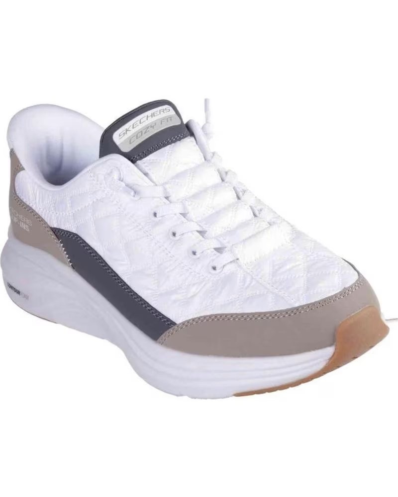 SKECHERS ZAPATILLAS EN PARA HOMBRE WHITE MESH-DURALEATHER-TAUPE TRIM