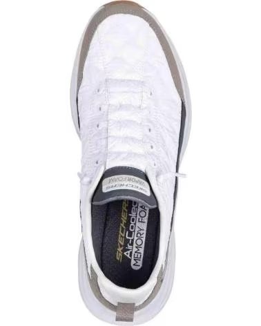 SKECHERS ZAPATILLAS EN PARA HOMBRE WHITE MESH-DURALEATHER-TAUPE TRIM