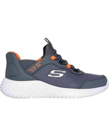 SKECHERS SKECHERS SPORTS SNEAKERS WITH ORANGE DETAILS CHARCOAL BLACK SYNTHETIC - TEXTILE - BLACK TRIM - ORANGE BL