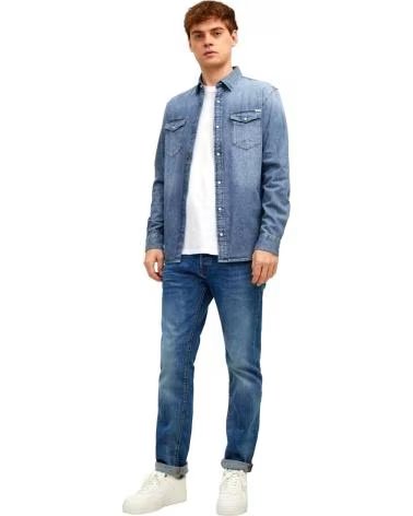 JACK AND JONES CAMICIA DI JEANS JACK & JONES DA UOMO JUNGLE GREEN