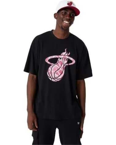NEW ERA NEW ERA NBA MIAMI HEAT SHORT SLEEVE T-SHIRT BLACK MEN