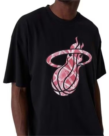 NEW ERA NEW ERA NBA MIAMI HEAT SHORT SLEEVE T-SHIRT BLACK MEN