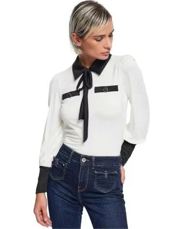 DENNY ROSE CAMISA DENNY ROSE DE MANGA LARGA CON LAZO PARA MUJER BEIGE