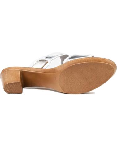 Sandalen für Damen EVA MAÑAS SANDALIA OVALOS METALIZADOS 1235 BLANCO