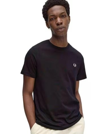FRED PERRY T-SHIRT DE MANGA CURTA CREW NECK BLACK
