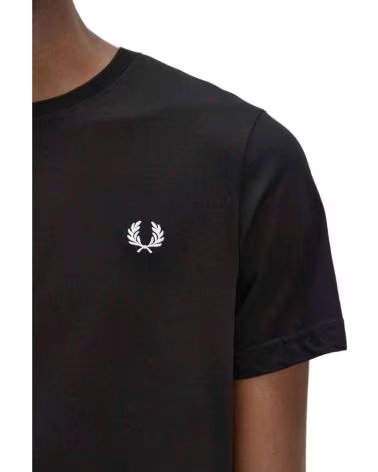 FRED PERRY T-SHIRT DE MANGA CURTA CREW NECK BLACK