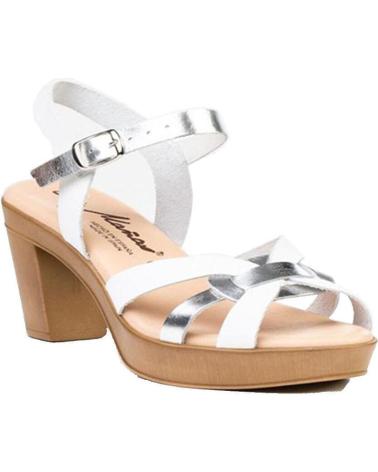 Sandalen für Damen EVA MAÑAS SANDALIA ELIPSE METALIZADA 1236 BLANCO