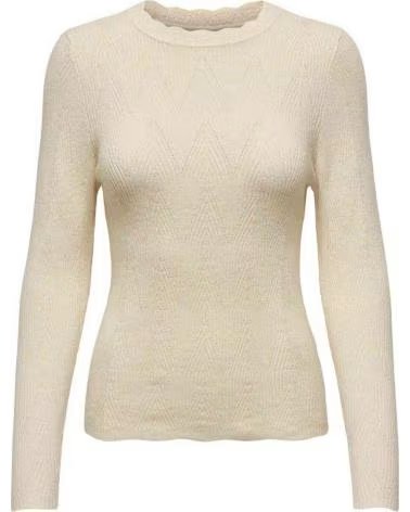 ONLY WOMEN´S FINE KNIT CREW NECK SWEATER BROWN