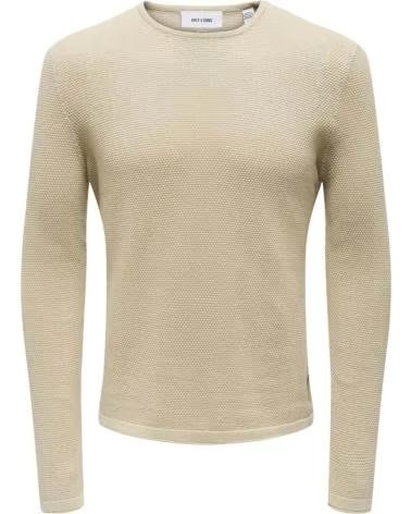 ONLY MAGLIONE A MAGLIA FINE A MANICHE LUNGHE ONLY DA UOMO BROWN