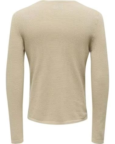 ONLY MAGLIONE A MAGLIA FINE A MANICHE LUNGHE ONLY DA UOMO BROWN