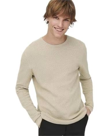 ONLY MAGLIONE A MAGLIA FINE A MANICHE LUNGHE ONLY DA UOMO BROWN