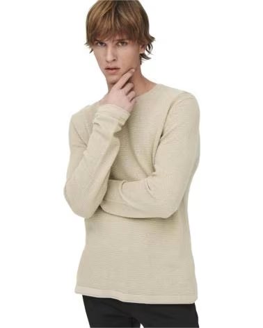 ONLY MAGLIONE A MAGLIA FINE A MANICHE LUNGHE ONLY DA UOMO BROWN
