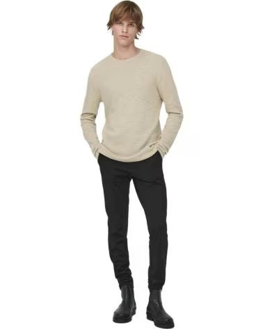 ONLY MAGLIONE A MAGLIA FINE A MANICHE LUNGHE DA UOMO DRESS BLUE