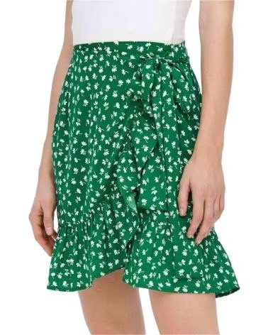 ONLY GREEN PRINTED WRAP SKIRT FOR WOMEN BLUE