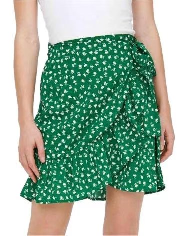 ONLY GREEN PRINTED WRAP SKIRT FOR WOMEN BLUE