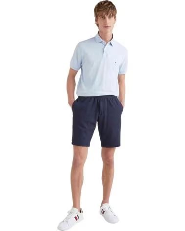 TOMMY HILFIGER SHORT-SLEEVE POLO SHIRT MW0MW17770C1O FOR MEN BREEZY BLUE