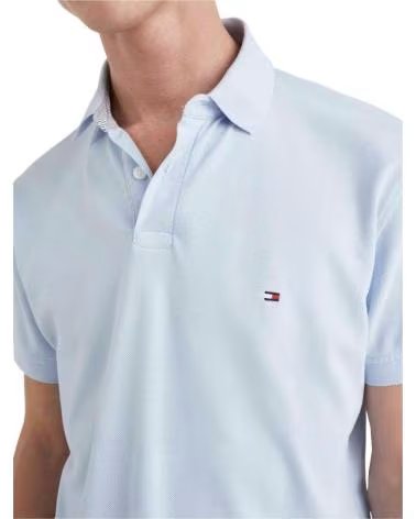 TOMMY HILFIGER SHORT-SLEEVE POLO SHIRT MW0MW17770C1O FOR MEN BREEZY BLUE